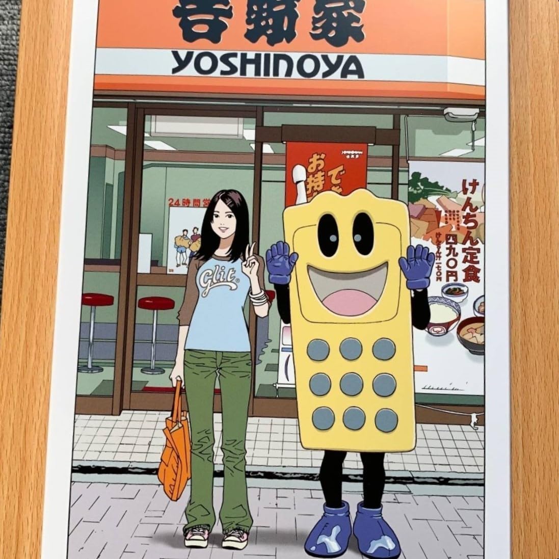 江口寿史氏特大B2サイズポスター額装品2011年度版（5種類より選択可） Amazon.co.jp: 額装品 江口寿史 美少女 ホンダ クロスカブ 白 B5